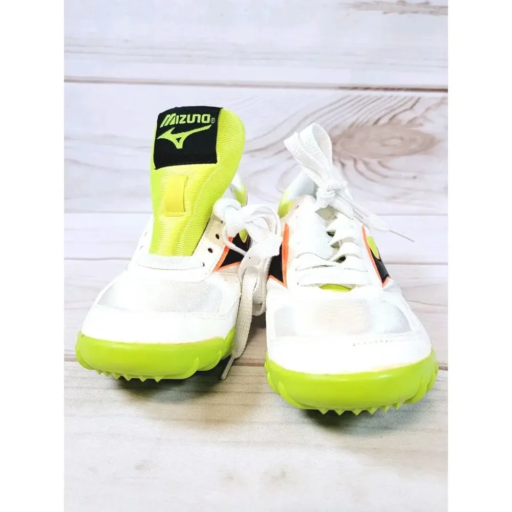 Vintage Mizuno Cross Mens 5.5 Womens 7 Track & Field Shoes White Yellow NEW